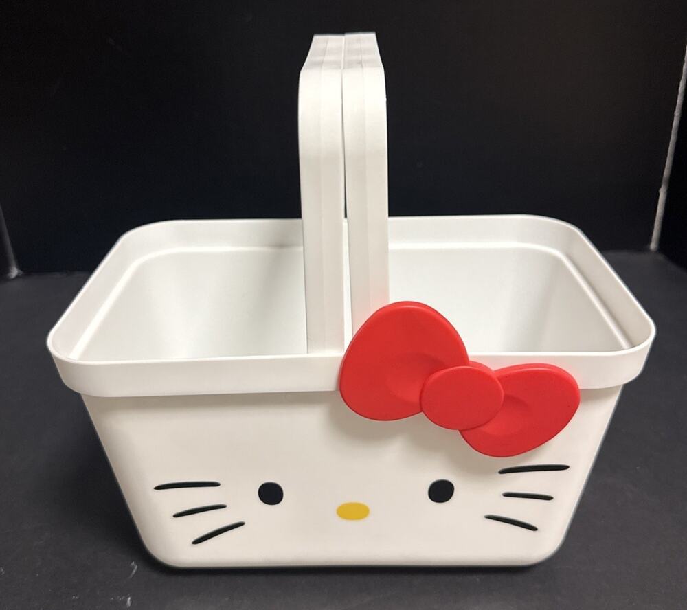 Hello Kitty Sanrio Miniso Plastic Organizer Basket Handles Unused Licensed 2020